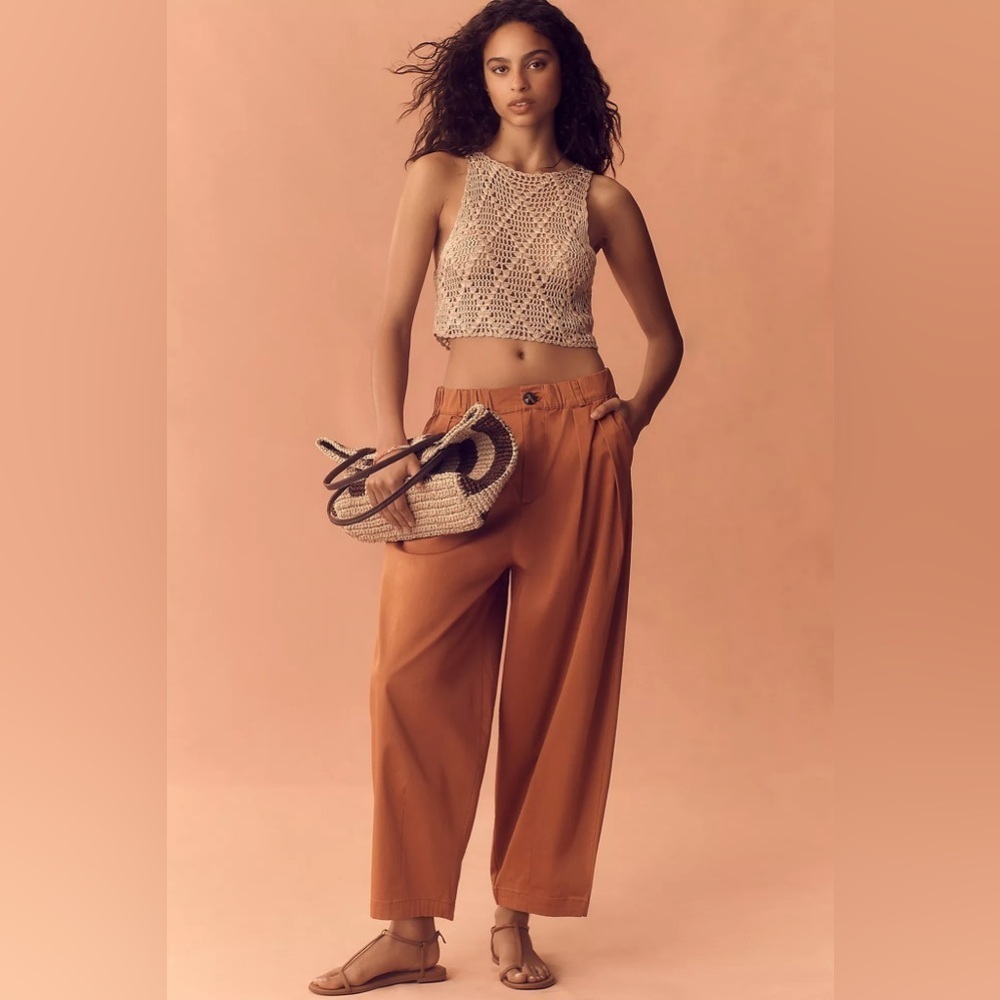 NWT Maeve Curve Poplin Barrel Pants